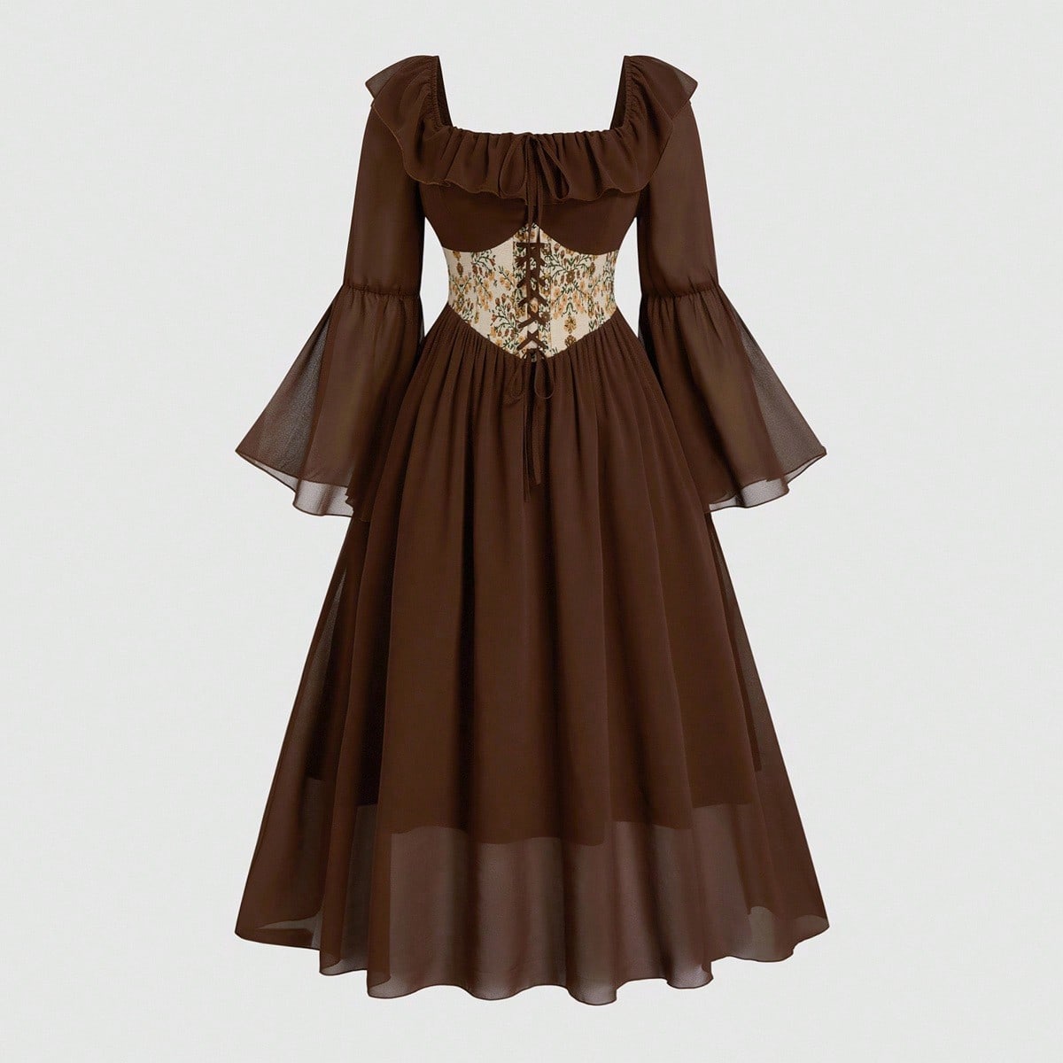 Vestido Vintage Vitoriano de C - French Vintage Floral Midi Dress avaliação e preço